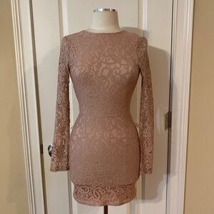 Tobi Blush Pink Lace Mini Dress – Small Petite